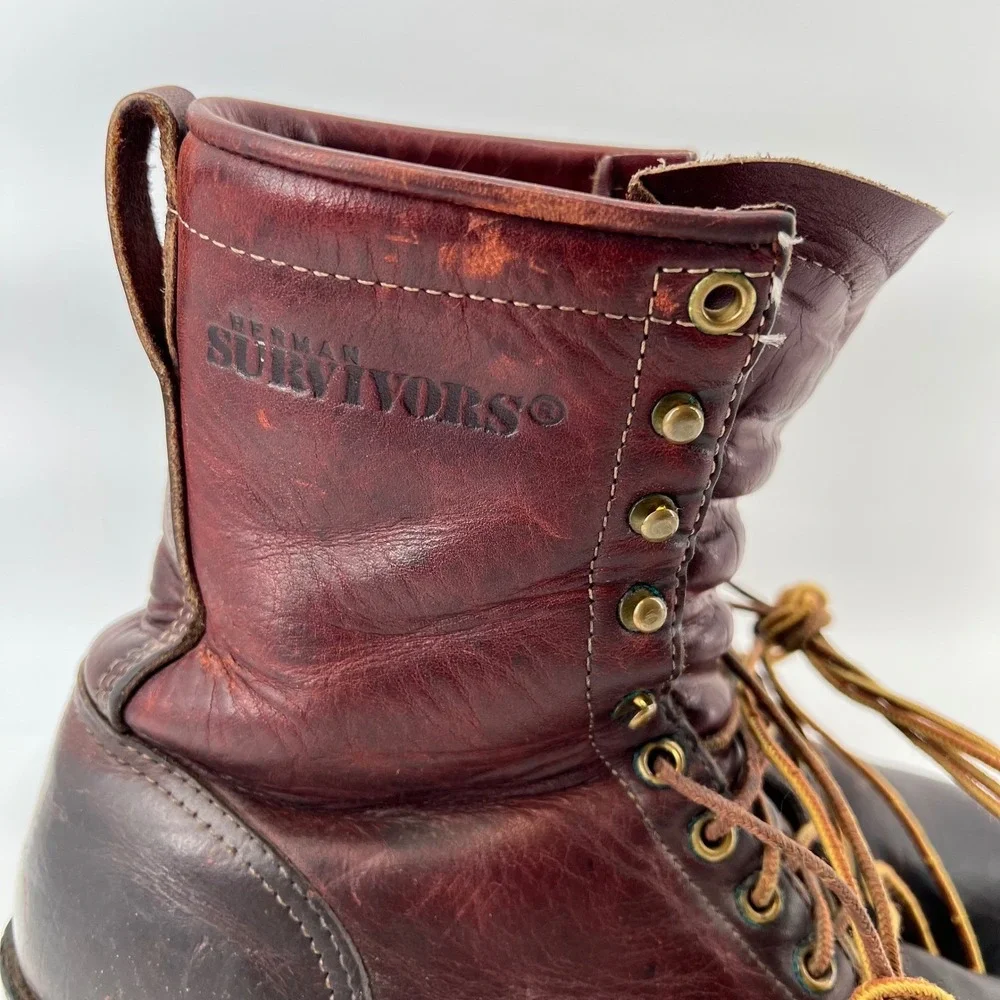Oxblood Leather Work Boots  size 8
